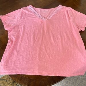 Talbots Coral V-Neck Blouse